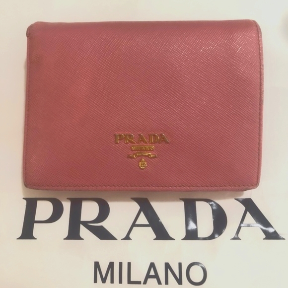 Prada Wallet (w COA Cards)  Saffiano Pink Leather Wallet - Picture 12 of 12